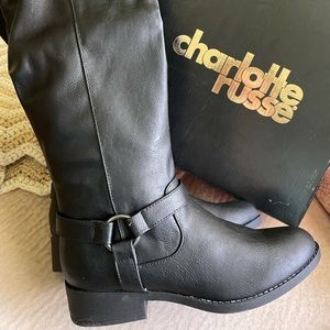 Knees boots black shoes